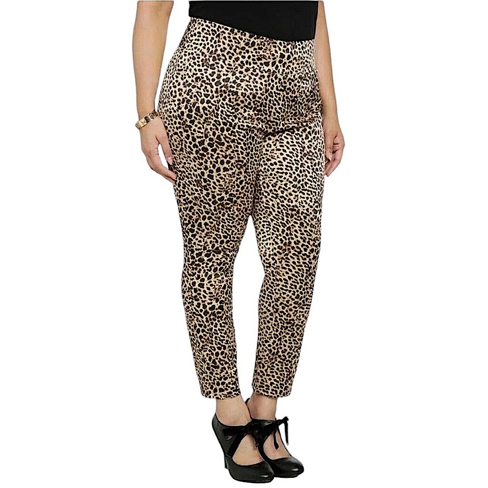 Retro Chic by Torrid Fitted “Satin” Cheetah Rockabilly Skinny Pants